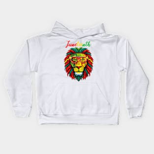 lion juneteenth shirts women dress Black history freedom Kids Hoodie